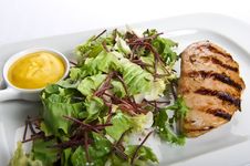 Fresh Chicken Steak With Salad Stock Photography