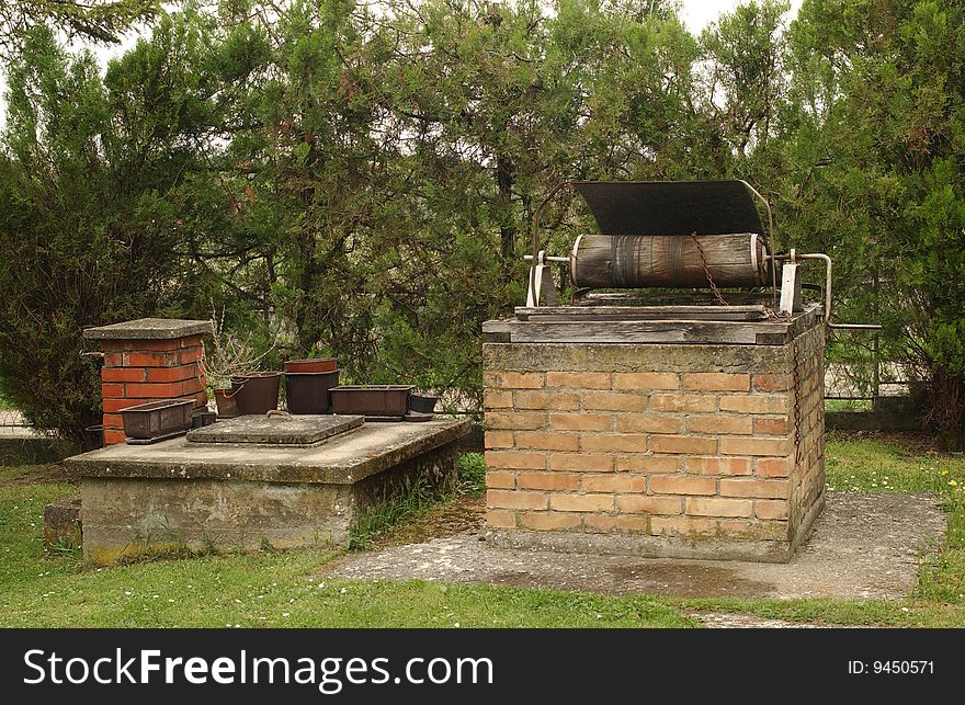 An old well draw in Serbia. An old well draw in Serbia