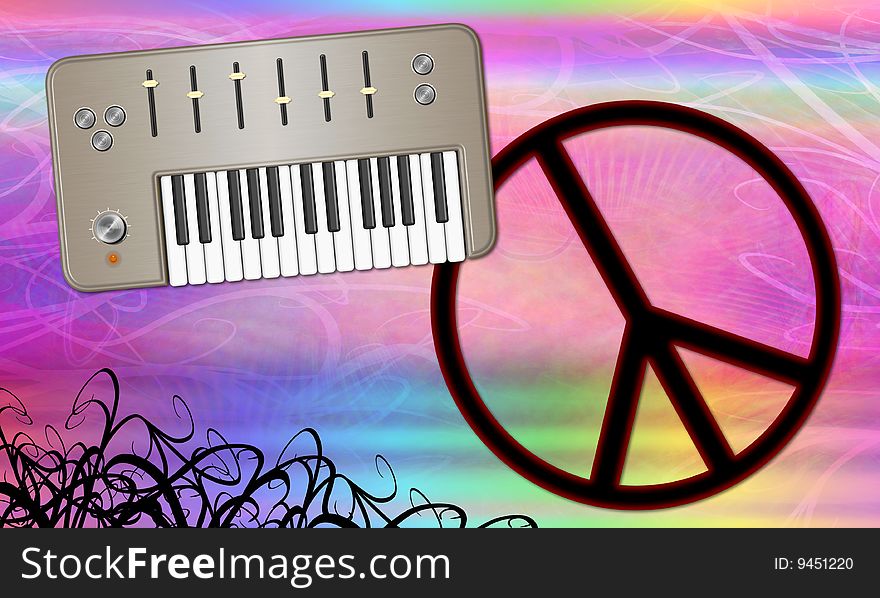 Vintage retro musical and peace background ot theme. Vintage retro musical and peace background ot theme.