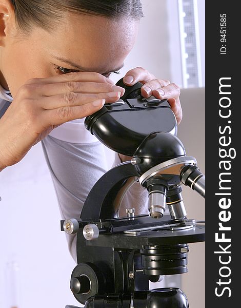 Scientist With Microscope