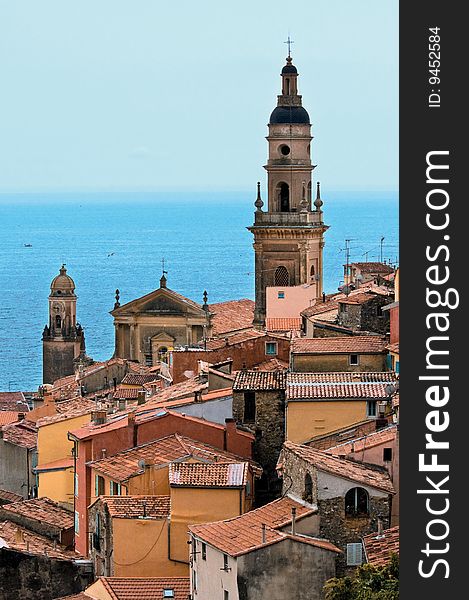 The typical village Menton in the French Riviera