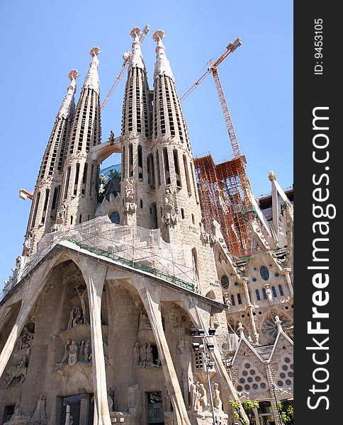 Sagrada Familia Cathedral in the city Barcelona, Spain. Sagrada Familia Cathedral in the city Barcelona, Spain