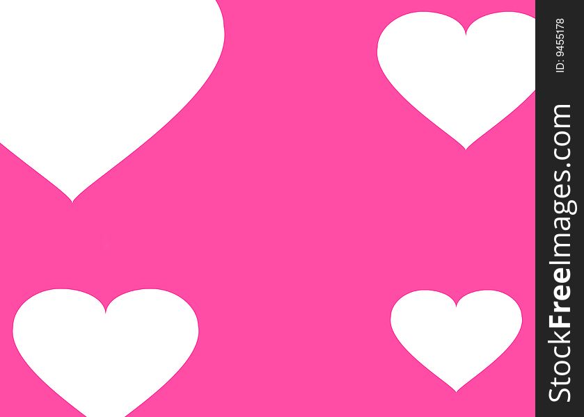 White hearts on pink background - seamless pattern. White hearts on pink background - seamless pattern