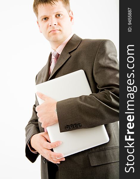 Young Business Man With Laptop