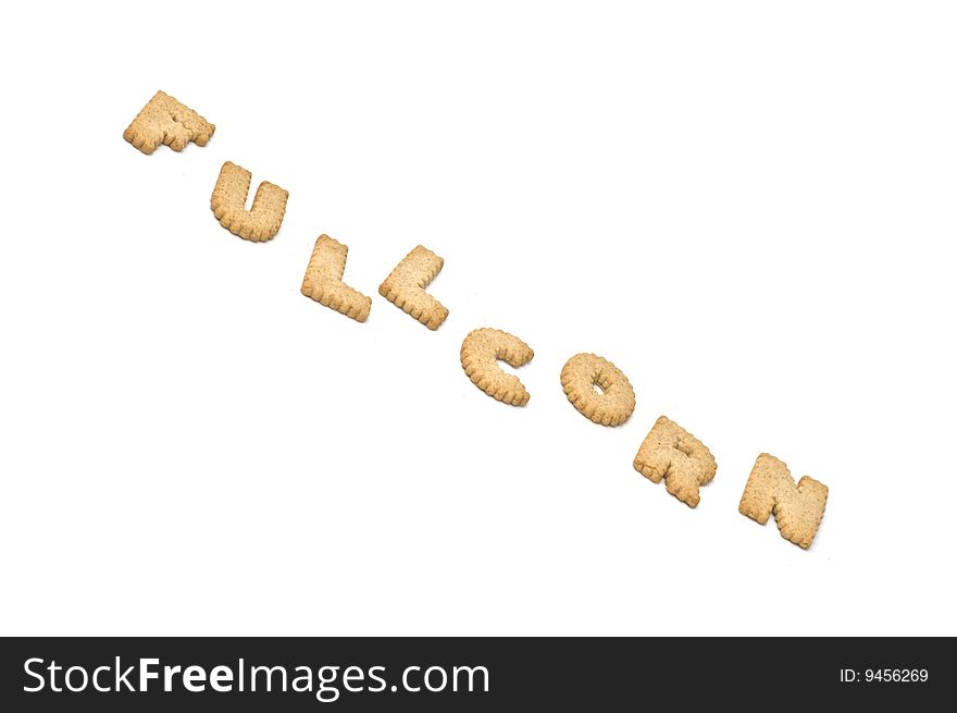 Fullcorn text made from cookies. Fullcorn text made from cookies