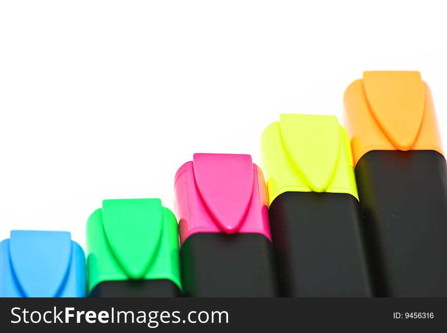 Photo of colorful highlighters background