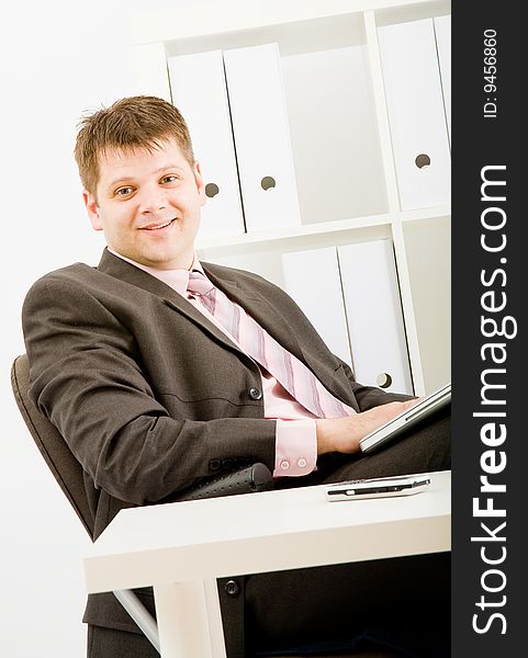 Young businessman working