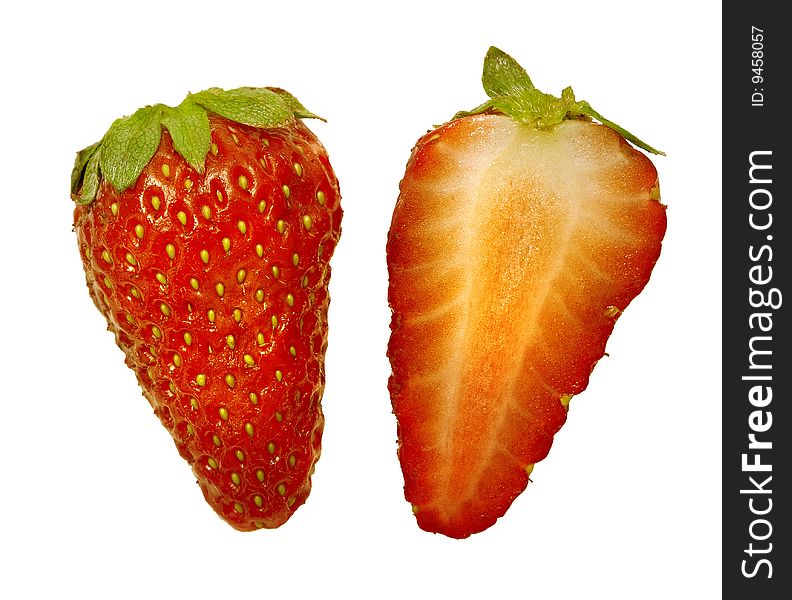 Two Half Strawberry Close Up