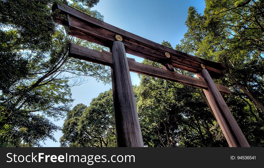 Brown Wooden Temple Stand During Daytime