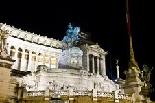 Monument To Vittorio Emanuele II At Night, Rome It Stock Photography