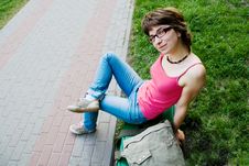 Girl On Park Bench Royalty Free Stock Photos Girl On Park Bench Royalty Free Stock Photos