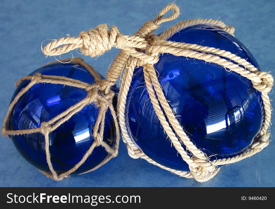 Two navy blue balls for decoration
