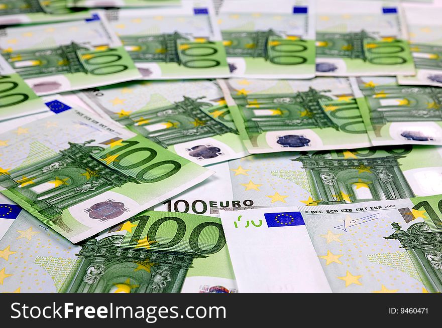 Euro banknotes, a money background