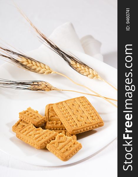 Still life with crackers and wheat