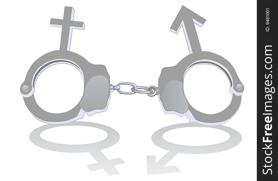 Vector image of handcuffs. The symbol of family ties. Saved format eps 8. Vector image of handcuffs. The symbol of family ties. Saved format eps 8.