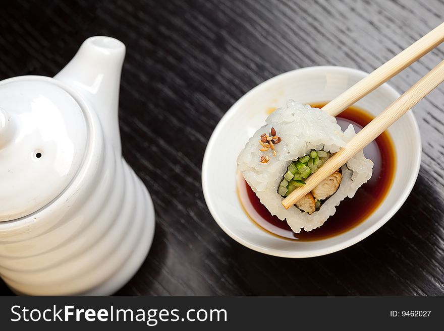 Assortment of Japanese Sushi, traditional food