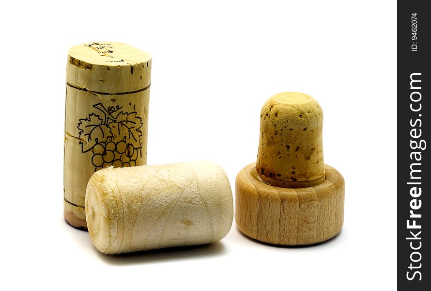 Used wine corks. Isolated on white. Used wine corks. Isolated on white.