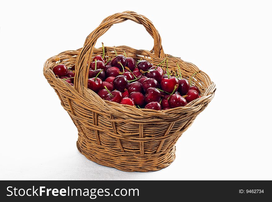 Basket with cherries