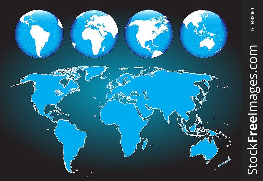 Highly detailed map of the world