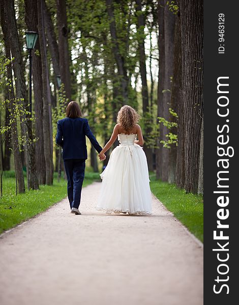 Attractive couple on their wedding day