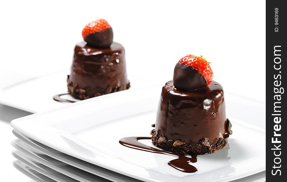 Dessert - Chocolate Cake with Fresh Strawberry