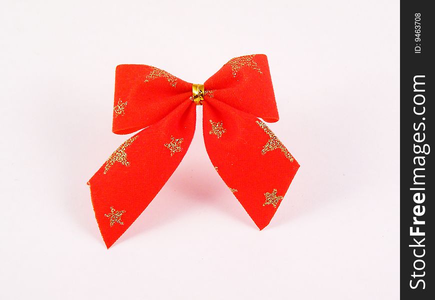 Red bow-knot with gold stars