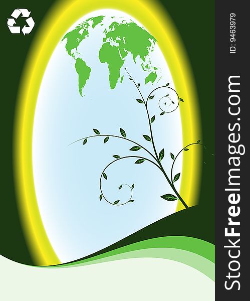 Map of the world, ecology background Vector illustration.