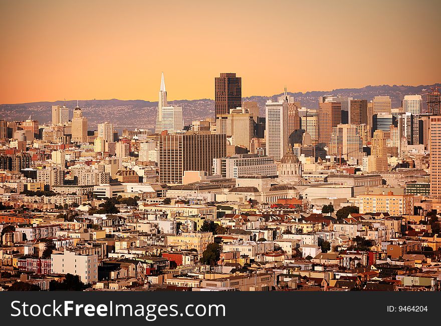 Stylized shot of a city of San Francisco