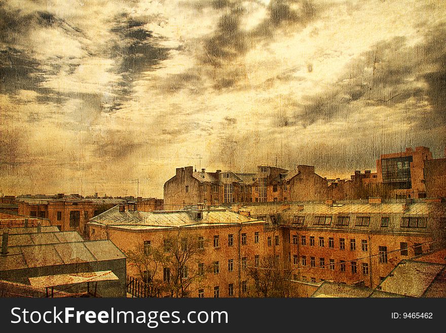 The old roof in the centre of St.Petersberg. The old roof in the centre of St.Petersberg