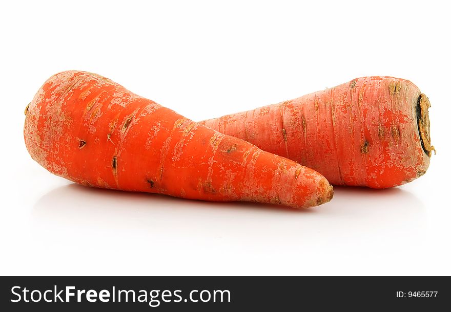 Ripe Carrot Isolated On White