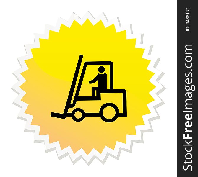 Forklift truck web button - computer generated image