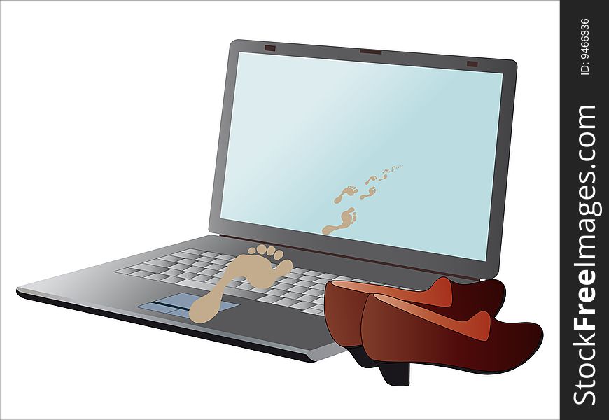 Laptop. Isolation on a white background .Vector illustration. Laptop. Isolation on a white background .Vector illustration