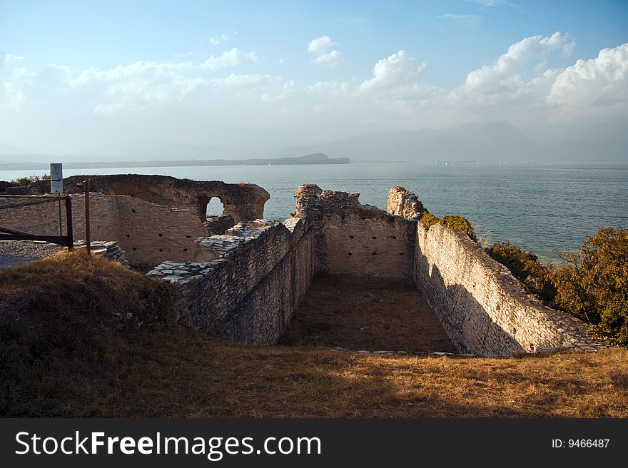 Catullo's cave ruins in the peninsula of Sirmione. Catullo's cave ruins in the peninsula of Sirmione