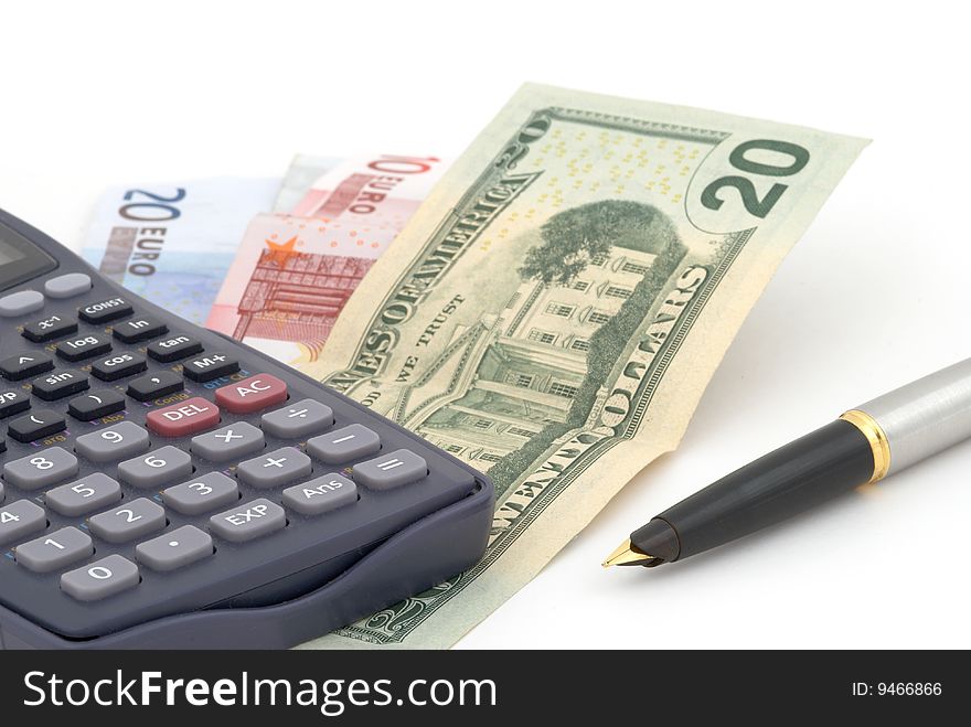 Business Background With Banknotes, Calculator