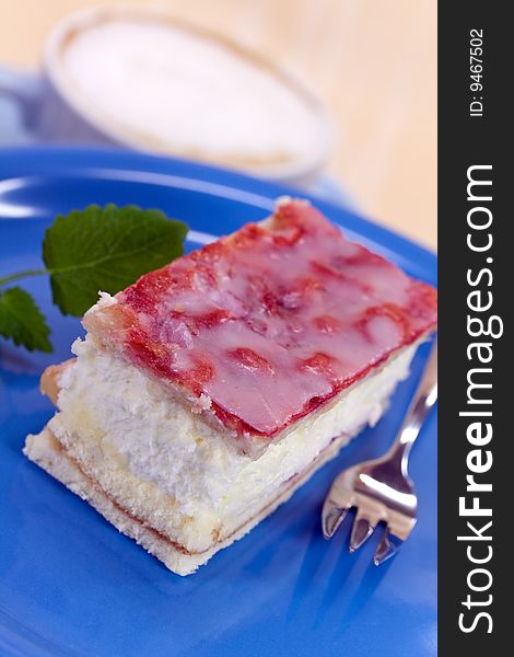 Food series: fancy cake with red fruit jelly