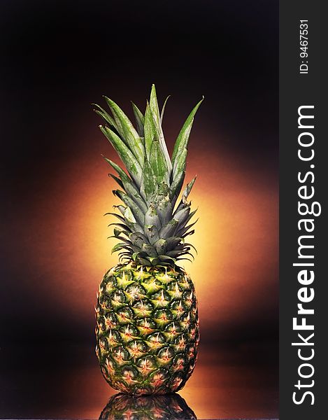 Pineapple on black background ready for your type.