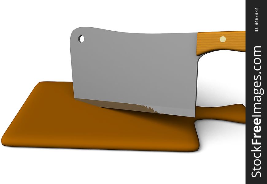 Cleaver And Chopping Board