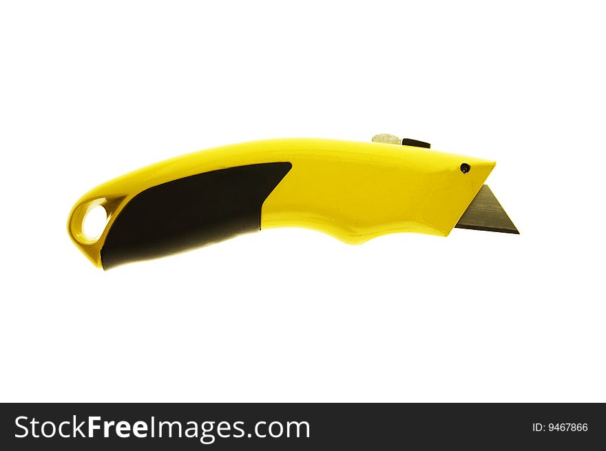 Yellow craft knife black grip open
