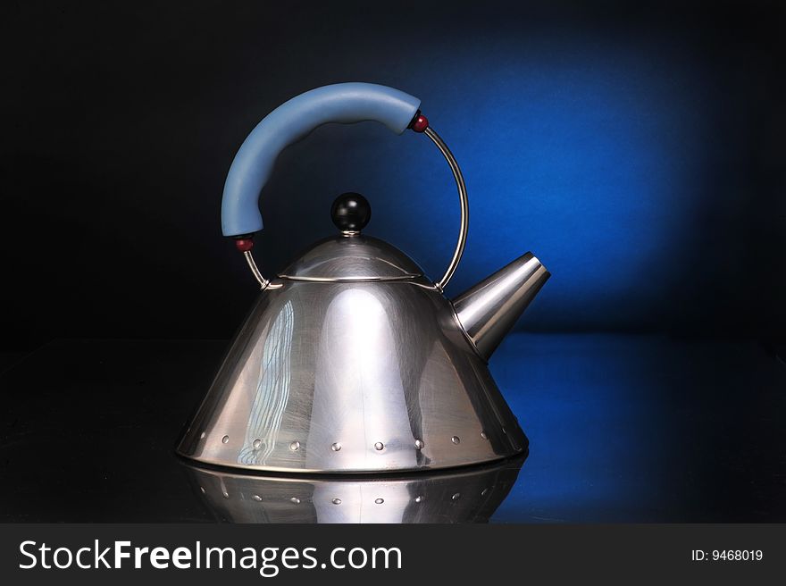 Tea Kettle on black background ready for your type. Tea Kettle on black background ready for your type.