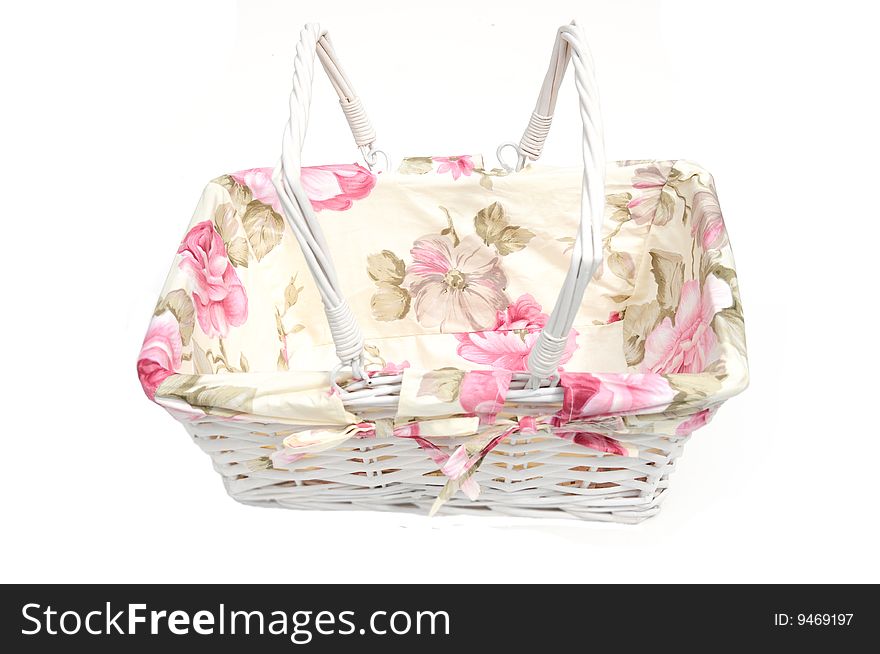 Shot of a pretty basket on a white background