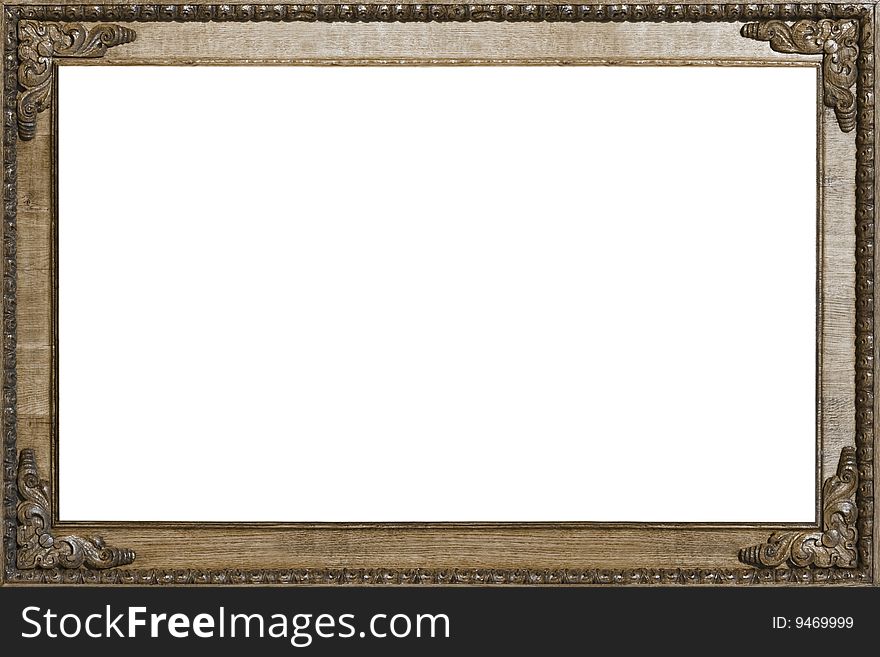 Ornate carved oak picture frame wiith 3:2 aspect ratio. Ornate carved oak picture frame wiith 3:2 aspect ratio