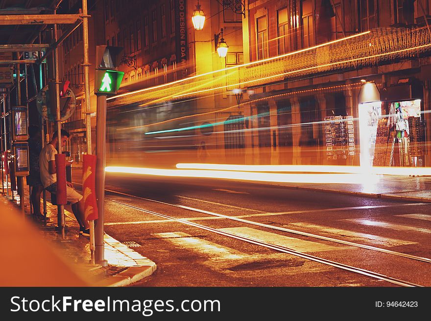 Light trails on street