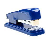 Blue Strip Stapler Isolated On White Stock Photos