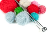 Different Colors Yarn And Knitting Needles Stock Photography Different Colors Yarn And Knitting Needles Stock Photography
