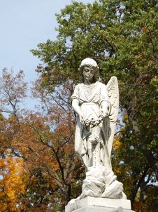 Sculpture Of Angel With Trees Stock Images Sculpture Of Angel With Trees Stock Images