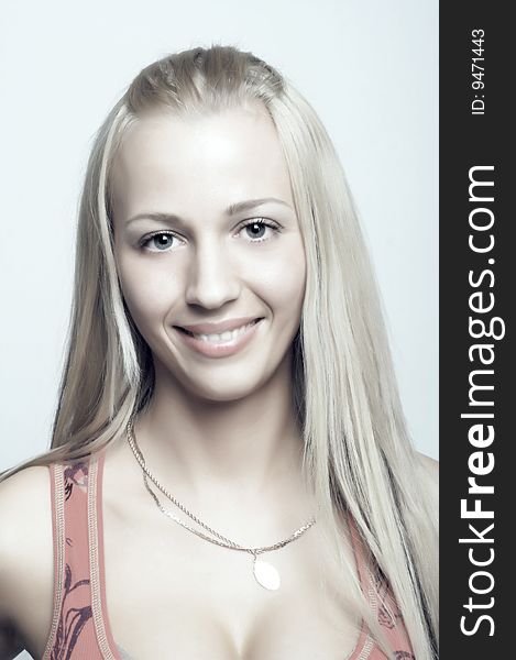 Young Woman With Long Blonde Hair.
