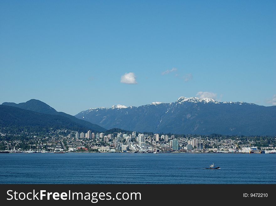 Sky snow mountains and lake in North American. Sky snow mountains and lake in North American