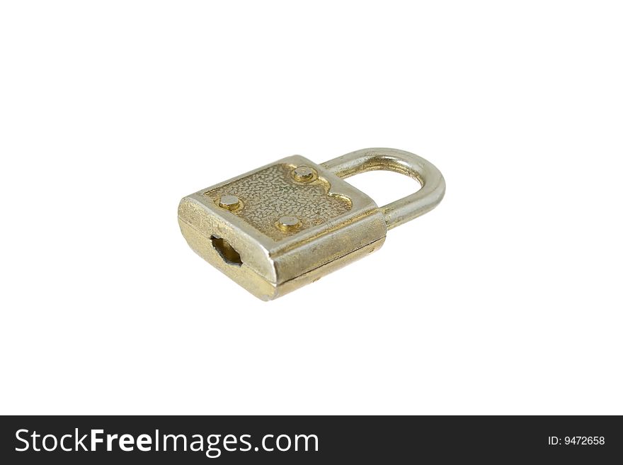 Old tiny hinged lock for a mail box with