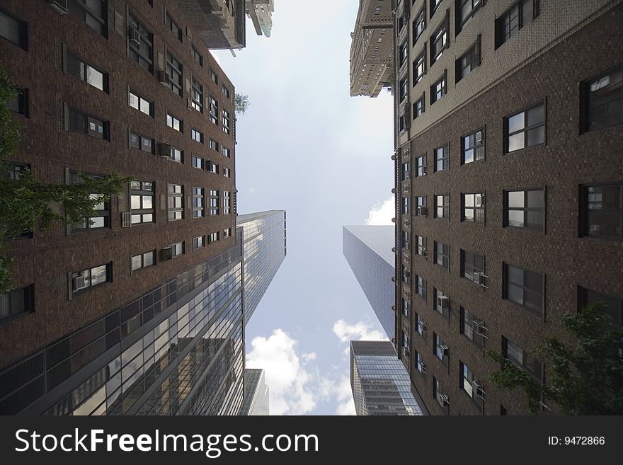 Modern office buildings in New York