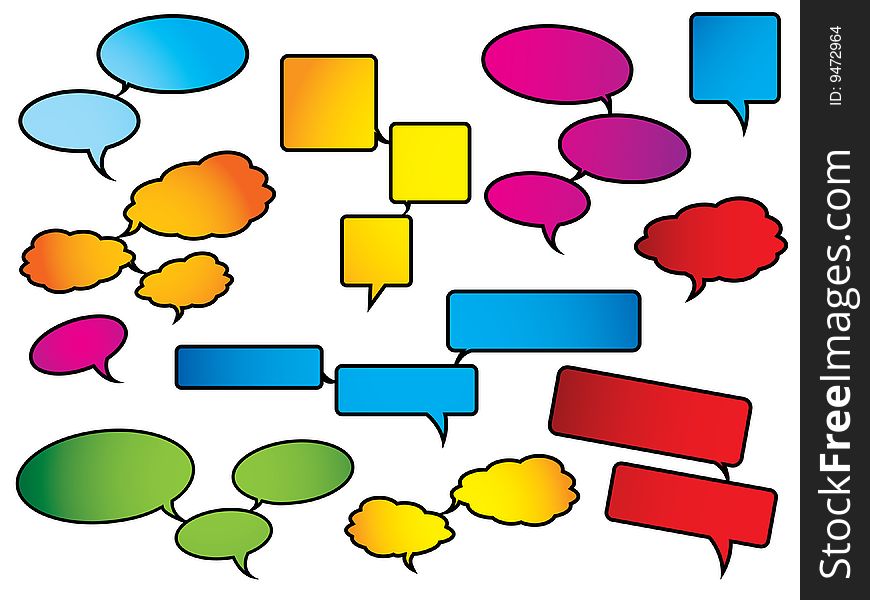 Bright and colorful speech bubbles